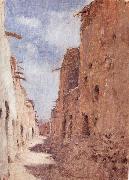 Etienne Dinet A Street in Laghouat,Algeria oil painting